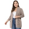 Agnes Orinda Women's Plus Size Lightweight Knit Open Front Long Sleeve Cardigans - 3 of 4