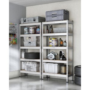 5-Tier Storage Shelves, Set of 2 Garage Storage, Adjustable Shelving Units, 11.8 x 29.5 x 59.1 Inches, Load 1929 lb Each, Shed Warehouse Basement - 1 of 4