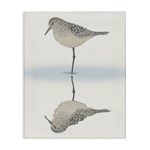 Stupell Industries Tranquil Sandpiper Bird Reflection Canvas Art, 30" x 40" - 1 of 4