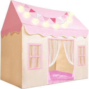 SYNCFUN Play Tent for Kids,Indoor & Outdoor Tent with Blanket, LED Lights & Flags, Spacious 51*35*52 Inch Playhouse for Boys & Girls Toddlers Age 3-7 - 1 of 4