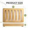 Aoibox Bamboo Soap Dish, 2 Pack Wood Bar Soap Holder for Shower, Self Draining Soap Saver for Bathroom, Kitchen (Natural Color) - 3 of 4