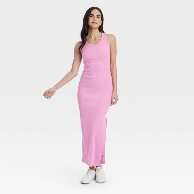 Women's Rib-Knit Maxi Bodycon Dress - Universal Thread™ Pink S