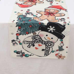 Unique Bargains Table Runner Rectangular Winter Christmas Pattern 18 Linen Colorful 1 Pc - 1 of 3