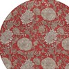 Red Taupe And Beige Floral Washable Indoor Outdoor Area Rug - 4 of 4
