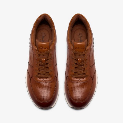 Обувь Clarks Mens Radwell Tie Tan Leather Shoes 10 Medium — фото 7