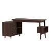 FUFU&GAGA Brown Adjustable L-Shaped  Office Desk with Storage Drawers - 3 of 4