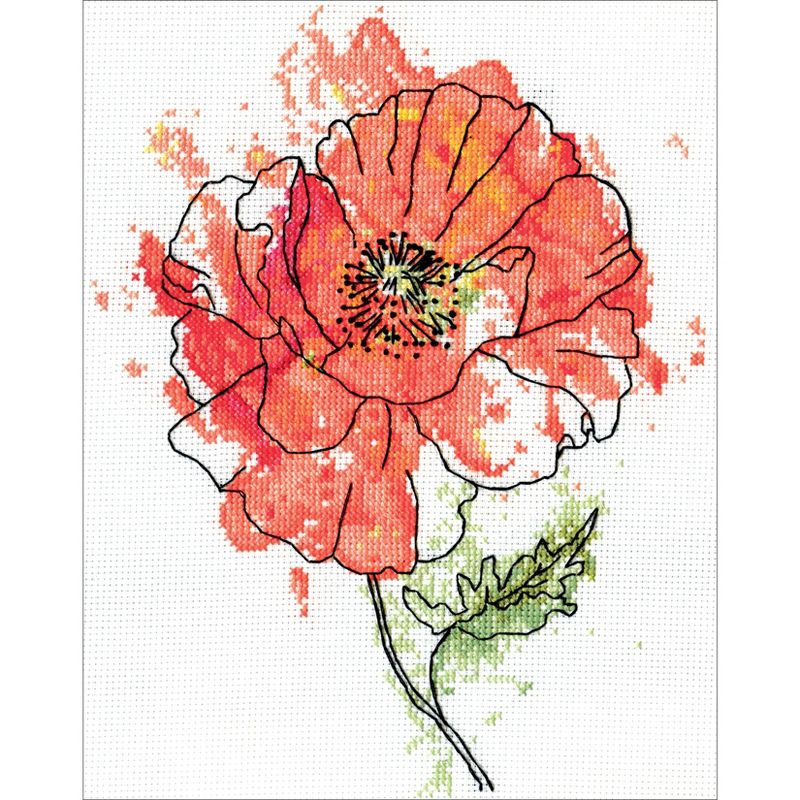 Design Works Counted Cross Stitch Kit 5"X7"-Peach Floral (14 Count), 2 of 3
