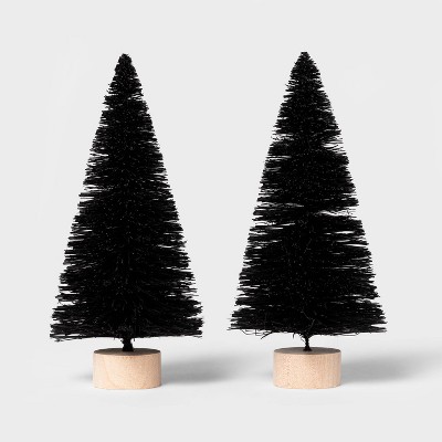 2pk Bottle Brush Tree Black Halloween Decorative Sculpture - Hyde & EEK! Boutique™