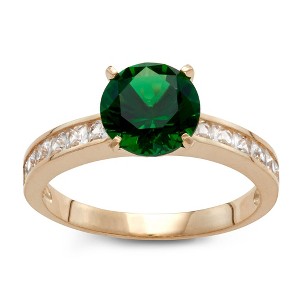 Designs By Gioelli 10K Yellow Gold Simulated Emerald Ring - 1 of 3