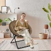 Comfy Saucer Chairs, Folding Reading Lounge Chair, Cozy Faux Fur Living Room Chair with Soft Thick Padded Seat - 2 of 4