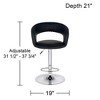 Studio 55D Groove Chrome Swivel Bar Stool 30" High Modern Adjustable Black Faux Leather Cushion with Backrest Footrest for Kitchen Counter Height Home - 4 of 4