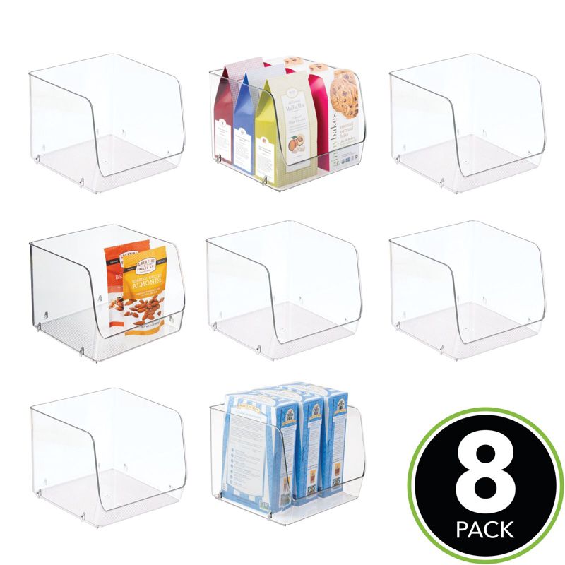 mDesign Stackable Plastic Food Storage Bin, Open Front, 2 of 10