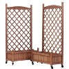 Okak Raised Garden Bed with Trellis Set of 2, Wooden Outdoor Planter with Climbing Racks, Planter Box for Flowers, Vegetables, Herbs, Brown - 4 of 4