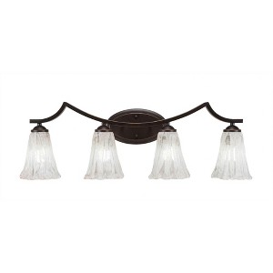 Toltec Lighting Zilo 4 - Light Vanity in  Dark Granite with 5.5" Fluted Italian Ice Shade - 1 of 1