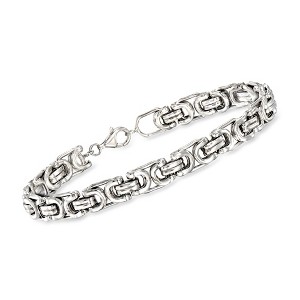 Ross-Simons Men's Sterling Silver Byzantine Box Link Bracelet Size 8.5 - 1 of 3