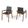 SKRAN Outdoor Dining Chairs, Bistro Chairs Set of 2, Patio Chairs with Armrests, Acacia Frame and Mesh Seat, for Garden Patio Porch - 4 of 4