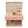 Unique Bargains 2 Layers PU Leather Jewelry Organizer Storage Case - 3 of 4
