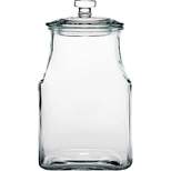 Amici Home Carlisle Glass Canister Square Jar, Food Safe, Airtight Lid with Handle and Plastic Gasket, For Kitchen & Pantry