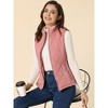 Allegra K Women's Stand Collar Lightweight Gilet Quilted Zip Vest - 3 of 4