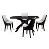 5pc Orleans High Back Chair Dining Set Cream/Black - Boraam: Mid-Century Modern, Rubberwood Frame, Polyester Upholstery - 3 of 4