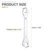 Unique Bargains CR-V Steel Mirror Polished Automotive Repair Furniture Assembly Ultra-Thin Double Open-End Wrenches 3 Pcs - 2 of 4