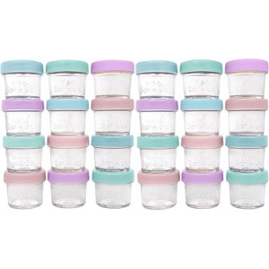 WeeSprout Glass Baby Food Storage Jars with Lids, Reusable Small Containers, 4 oz, 24 Pack - 1 of 4
