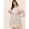 Allegra K Women's Floral Print Smocked Elastic Waist Midi Flowy Tiered Ruffle Skirt - 3 of 4