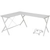 NicBex Home Office Desk L-Shaped Morden Writing Desk with 4 wheel CPU stand, Wooden Desktop and Metal Legs for Study and Work - 2 of 4