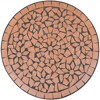 Aghana Digitals Burnt Orange Circular Bistro Table - 23.6" Geometric Mosaic Ceramic Top, - 3 of 4