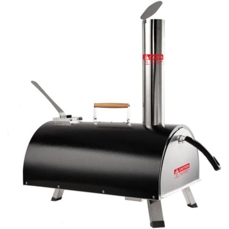 Portable Pizza Oven 12" Outdoor Wood Fired Pizza Oven with Built-in Thermometer Stainless Steel Pizza Stove, 1 of 9