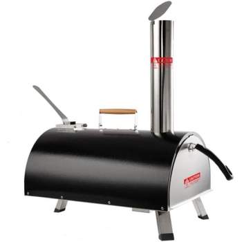 Portable Pizza Oven 12" Outdoor Wood Fired Pizza Oven with Built-in Thermometer Stainless Steel Pizza Stove