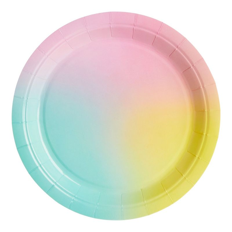 Blue Panda 80-Pack Pastel Rainbow Disposable Paper Plates 9" Birthday Party Supplies, 4 of 10