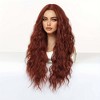 Jessie's Wig Long Curly Wave Wig Red Brown Heat Resistant Synthetic Hair Wigs For Women 28 Inch - 3 of 4
