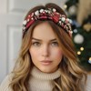 Wrapables Wide Knotted Headbands, Top Knot Headbands for Women and Girls, Holiday Red Plaid - 4 of 4