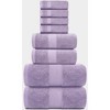 White Classic Luxury 100% Cotton 8 Piece Towel Set - 4x Washcloths, 2x Hand, and 2x Bath Towels - 2 of 4