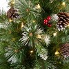 4.5 'Glitter Bristle Mixed Hinged Tree with Red Berry and Pine Cones and 200 CL,407 tips，Green - 3 of 4