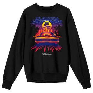 Fast & Furious Los Angeles 2001 Crew Neck Long Sleeve Black Adult Sweatshirt - 1 of 3