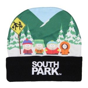 South Park Beanie Cartman Kenny Stan Kyle Sublimated Knit Beanie Hat Cap - 1 of 4