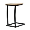 NicBex Round Retro Side Table Modern Coffee Table with Metal Frame and Wooden Tabletop for Bederoom and Living Room - 3 of 4
