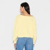 Women's Hello Kitty Cow Graphic Off the Shoulder Sweatshirt - Light Yellow - 3 of 3