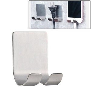 4 PACK Stainless Steel Plug Power Cord Hook Bathroom Non-perforated Storage Rack, Size: 61x45mm - 1 of 4