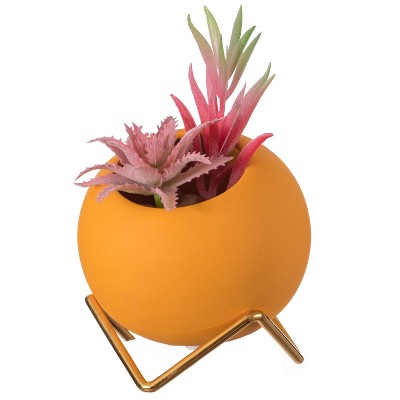 Fabulaxe Small Modern Ceramic Flower Vase for Living Room, Home Office Table, Dining Room and Entryway