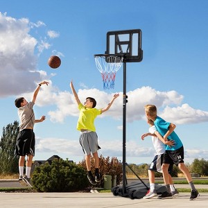 Kids Basketball Hoop,Outdoor Portable Adjustable Basketball Goal System with Height Adjustable 5-7 FT, 28" Backboard & Wheels - 1 of 4
