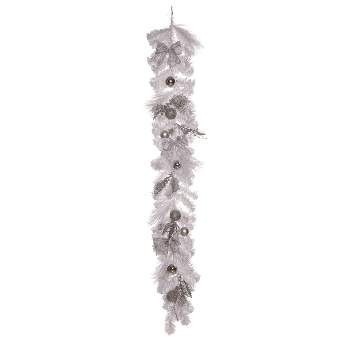 Transpac Artificial 60 in. White Christmas Decorative Garland