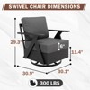 EAGLE PEAK Urban Slate Modern Swivel Rocker Patio Chair Set of 4 with Thick Cushions，Black/Gray - 2 of 4