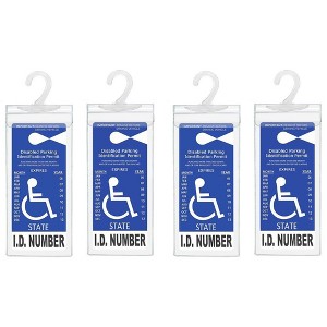 Maison Products Handicap Parking Placard Holder, Ultra Transparent Disabled Permit Protective Cover with Large Hanger (Set of 2) - 1 of 4