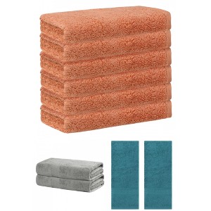 REGALWOVEN Absorbent Solid Bath Hand Face Cloths Cotton Towels 3 Piece Sets - 1 of 4