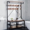 Hall Tree with Shoe Storage Bench, 72" H Coat Rack with 8 Hooks & 3-Tier Shelf, Industrial Farmhouse Entryway Organizer. - 2 of 4