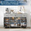 55inch Buffet Cabinet with Drawers-Large Sideboard Buffet Storage Cabinet with Shelves and Doors-Minimalist Coffee Bar Station Wood Kitchen Table fo - 3 of 4