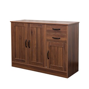 CLIHOME 3 Doors Modern Wood Buffet Sideboard, Entryway Serving Storage Cabinet, Dining Room Console - 1 of 4